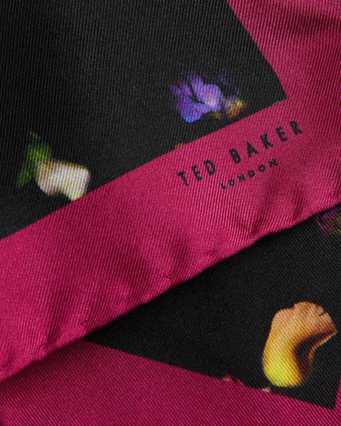 Pochettes De Costume Ted Baker Photographic Floral Silk Pocket Square Noir Homme | QBH-16998701